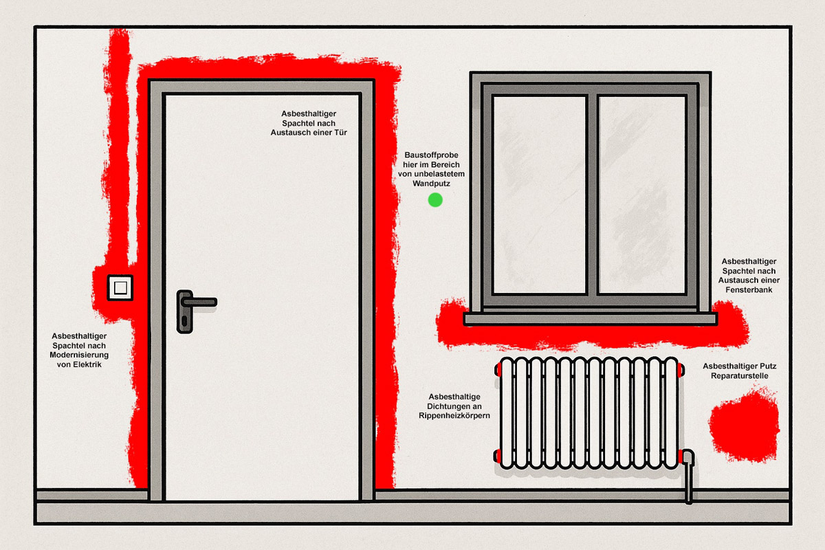 Asbesthaltige Wandputze